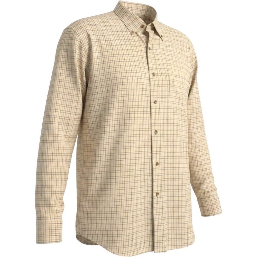 Jos. A. Bank Button‎ Down Shirt XL Tan Blue Check Traveler's Collection